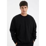Unisex Kapşonsuz Oversize Kalıp Sweatshirt (Siyah)