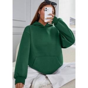 Unisex Kapşonlu Oversize Kalıp Sweatshirt (Yeşil)