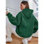 Unisex Kapşonlu Oversize Kalıp Sweatshirt (Yeşil)