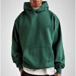 Unisex Kapşonlu Oversize Kalıp Sweatshirt (Yeşil)